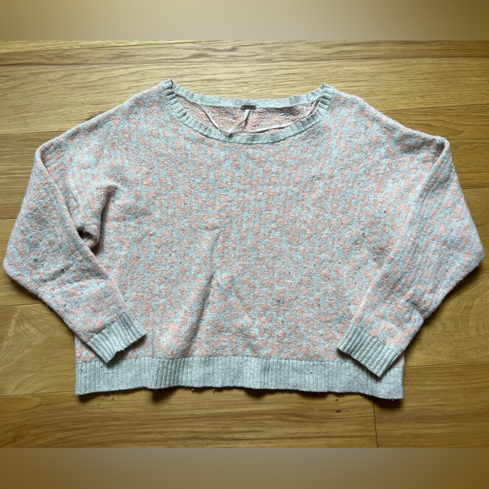 Free People Leopard Print Alpaca Wool Sweater - Size XS